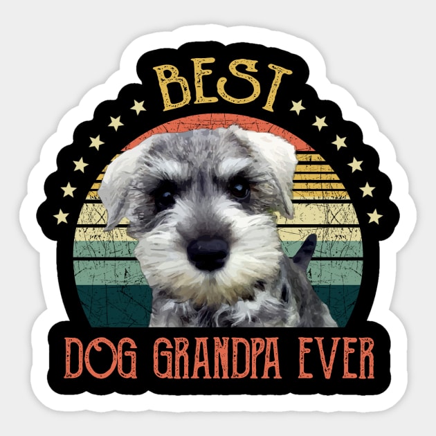Mens Best Dog Grandpa Ever Miniature Schnauzer Fathers Day Gift Sticker by gussiemc